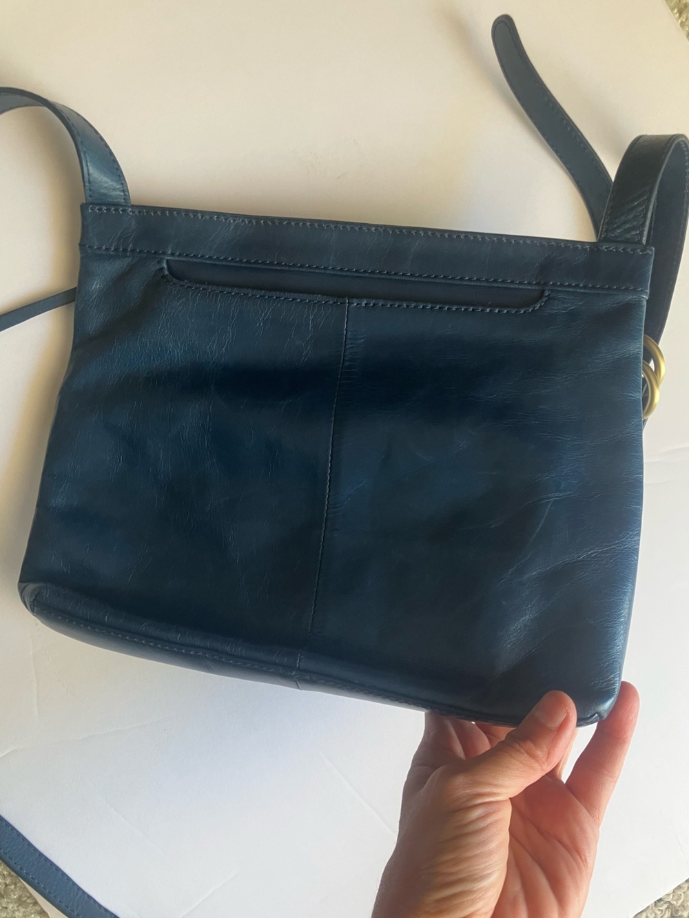 HOBO Cassie Crossbody - Deep Blue Leather with Gold Hardware - Picture 6 of 15